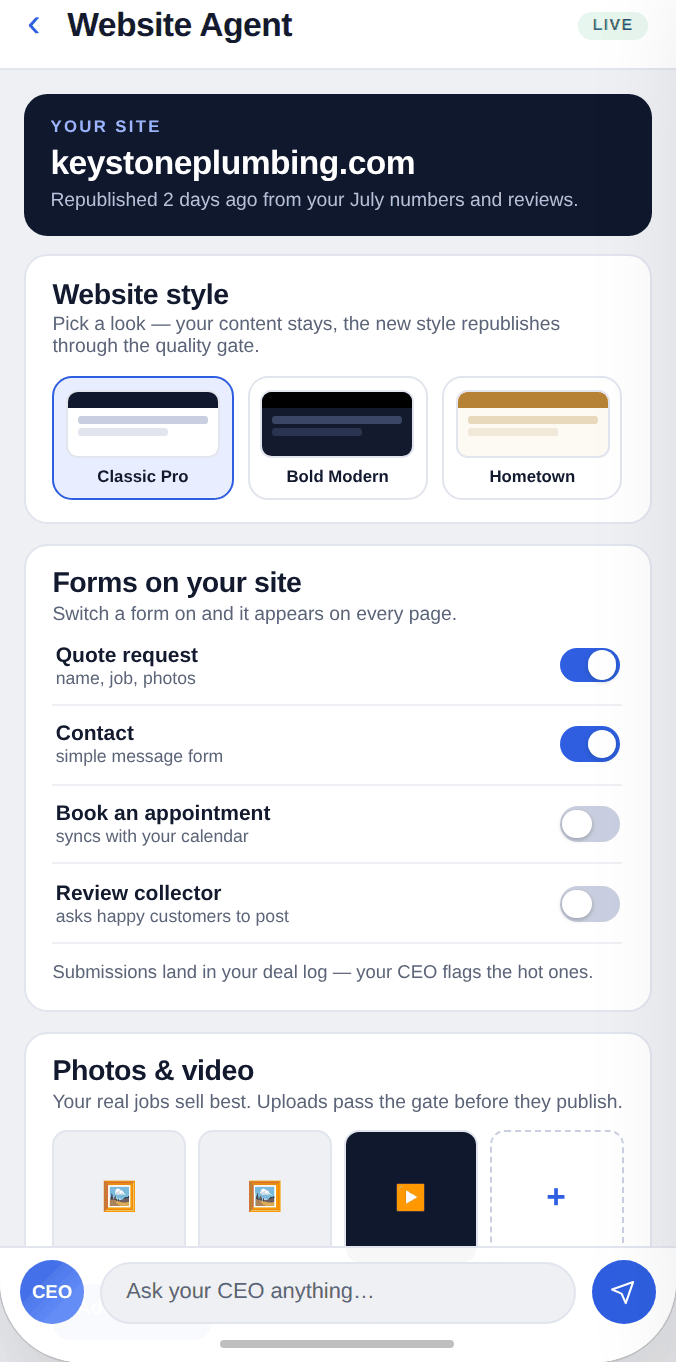 Your site, gate-checked